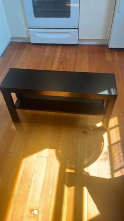 Black Low TV Stand with Bottom Shelf