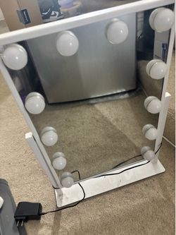 Desk and vanity mirror