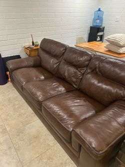 Free brown leather couch