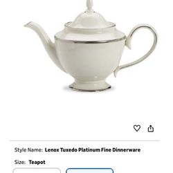 Lenox Tuxedo Platinum Teapot
