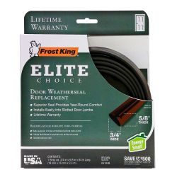 Frost King 3/4 in. x 1/2 in. x 84 in. Brown Elite Lifetime Door Weatherseal Replacement