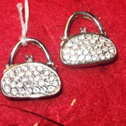 New Silver Crystal Purse Oendant Slides 2 AVAILABLE 