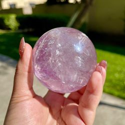 Amethyst HQ Transparent Quartz Crystal Sphere