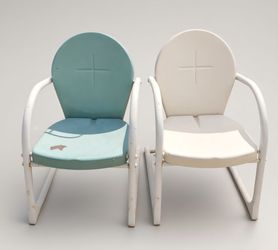 Children's Iron Vintage Look Garden Patio Motel Chairs
