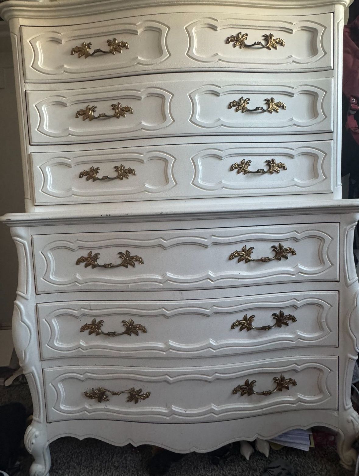 ANTIQUE REFURBISHED WHITE DRESSER