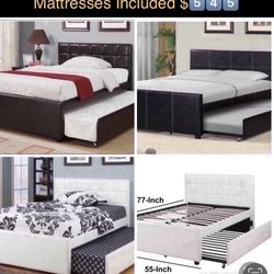 👉🏽👉 Full/Twin Trundle New Beds With Both Mattresses Included 