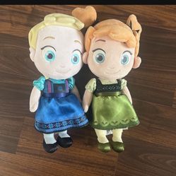 Disney Store Frozen Elsa & Anna Toddler Plush Dolls of 2