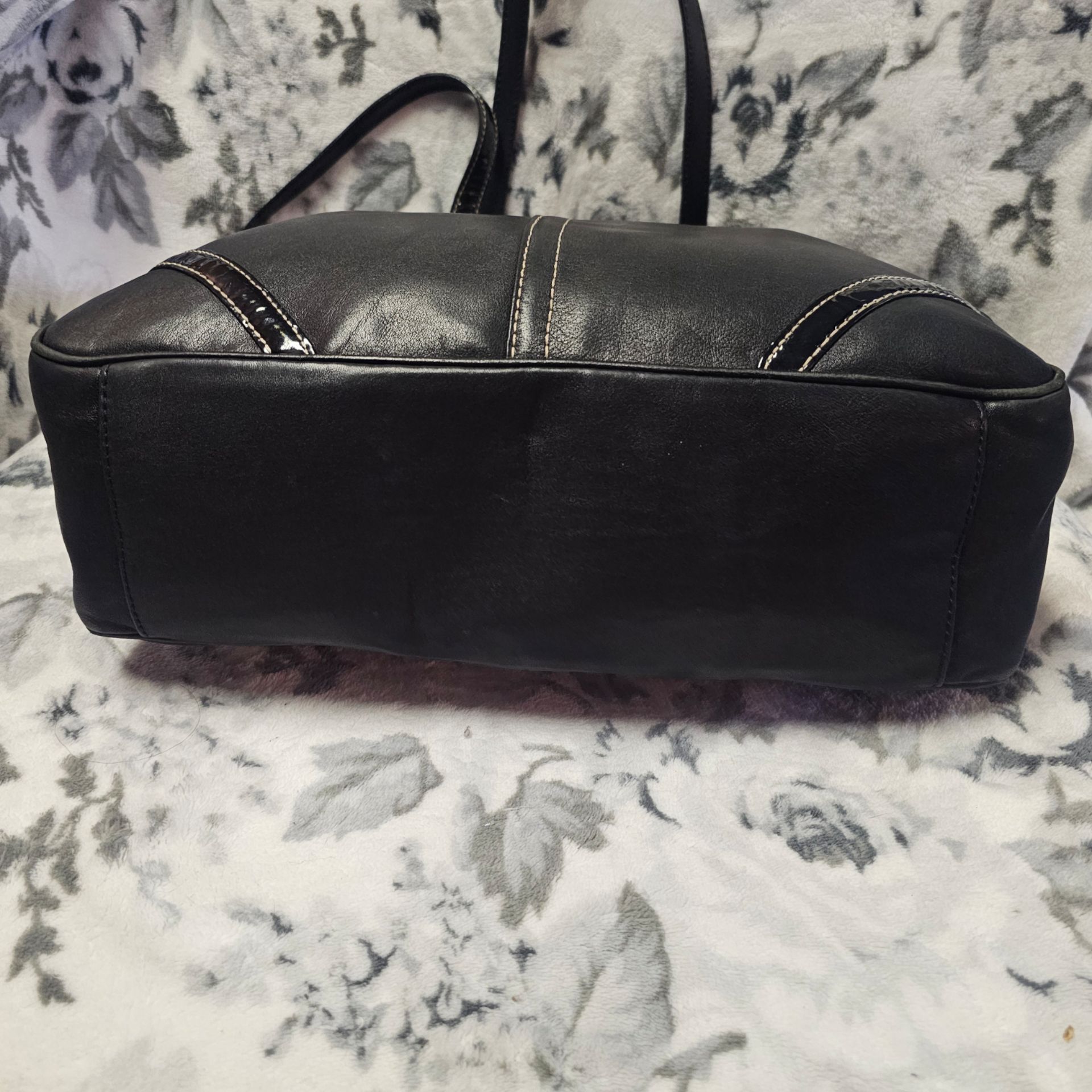 Coach Black Leather Hampton Tote Bag