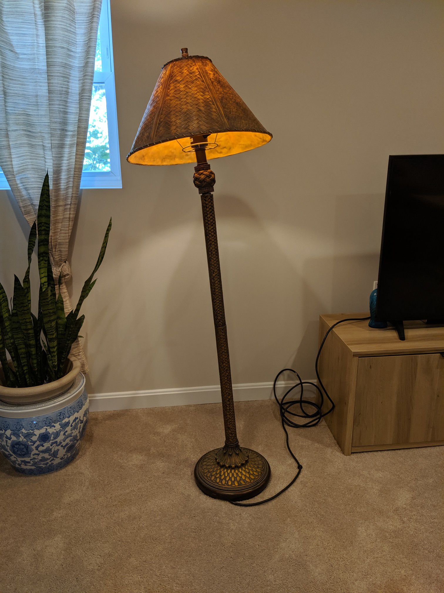 Antique Brass Bamboo Floor Lamp