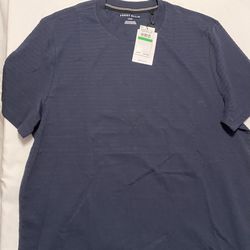 Perry Ellis Men’s Cool Interlock, T shirt Large Shirt Crewneck, Navy Blue Short Sleeve