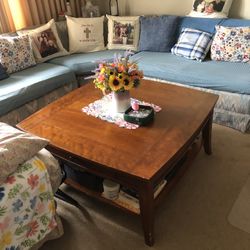 Retro - 3 piece Sectional Sofa and large Square Coffee Table