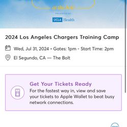 Exclusive Season Ticket Chargers Training Camp Pass