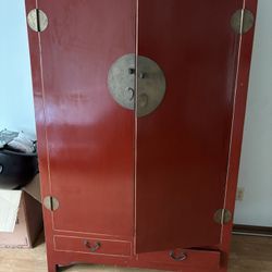 Chinese wedding cabinet (also called a Chinese armoire or antique Chinese wardrobe).