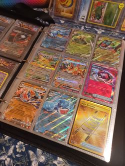 Pokemon album, 468 cards, full art, holos, common, uncommon