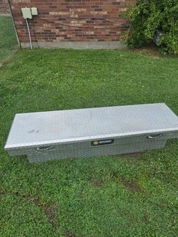 Truck toolbox for sale; dimensions are available in the photos.