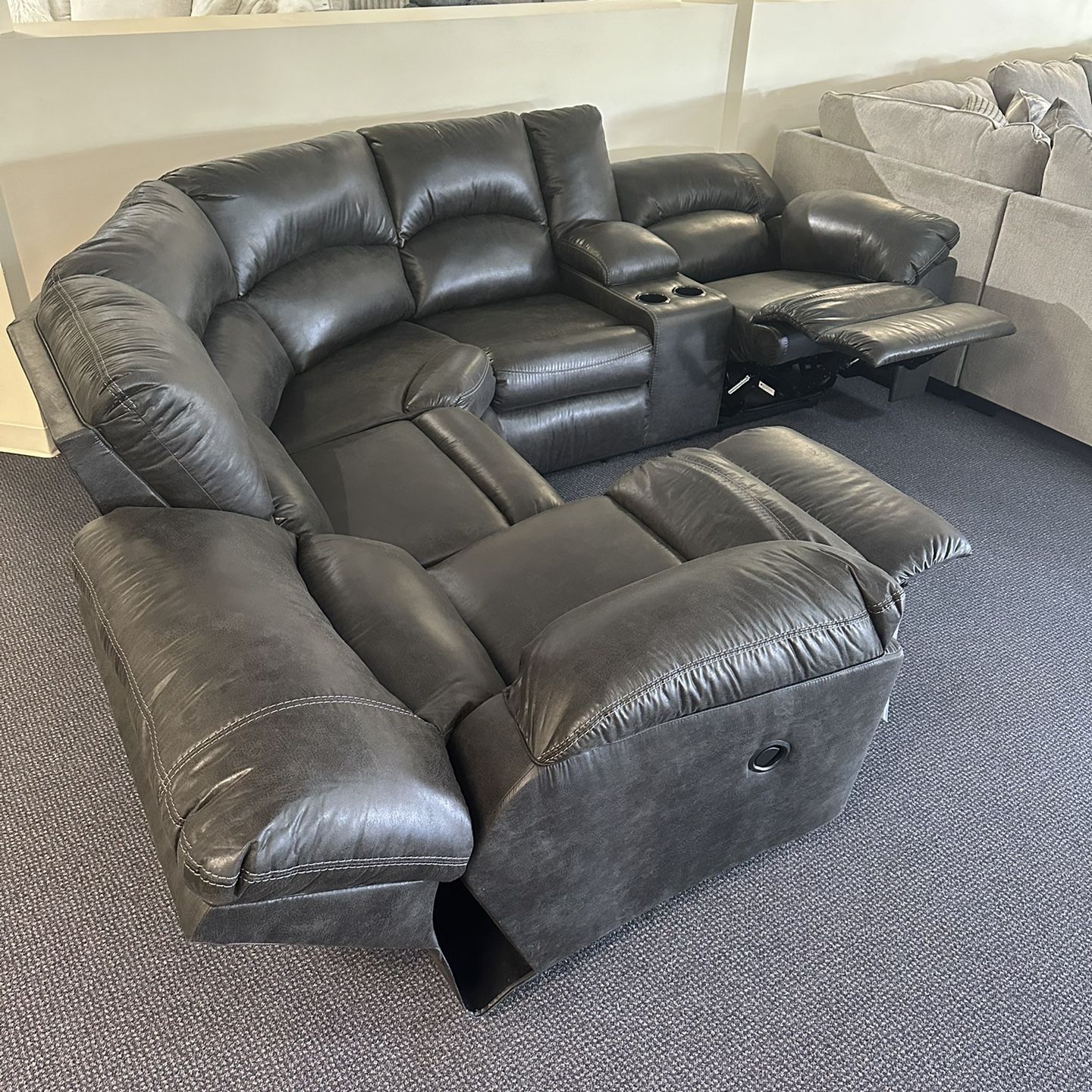 Brand New 2 Pcs Manual Reclining Sectional 