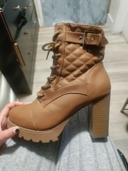 Brown healed boots