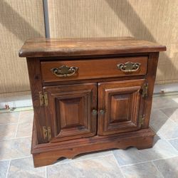 Solid Wood Nightstand with Drawer