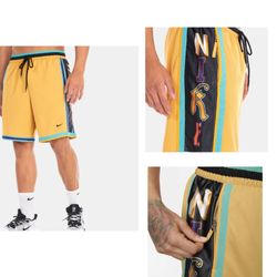 Nike Dri-FIT DNA Shorts Gold And Teal With Zip Pocket Men’s sz M-tall NEW