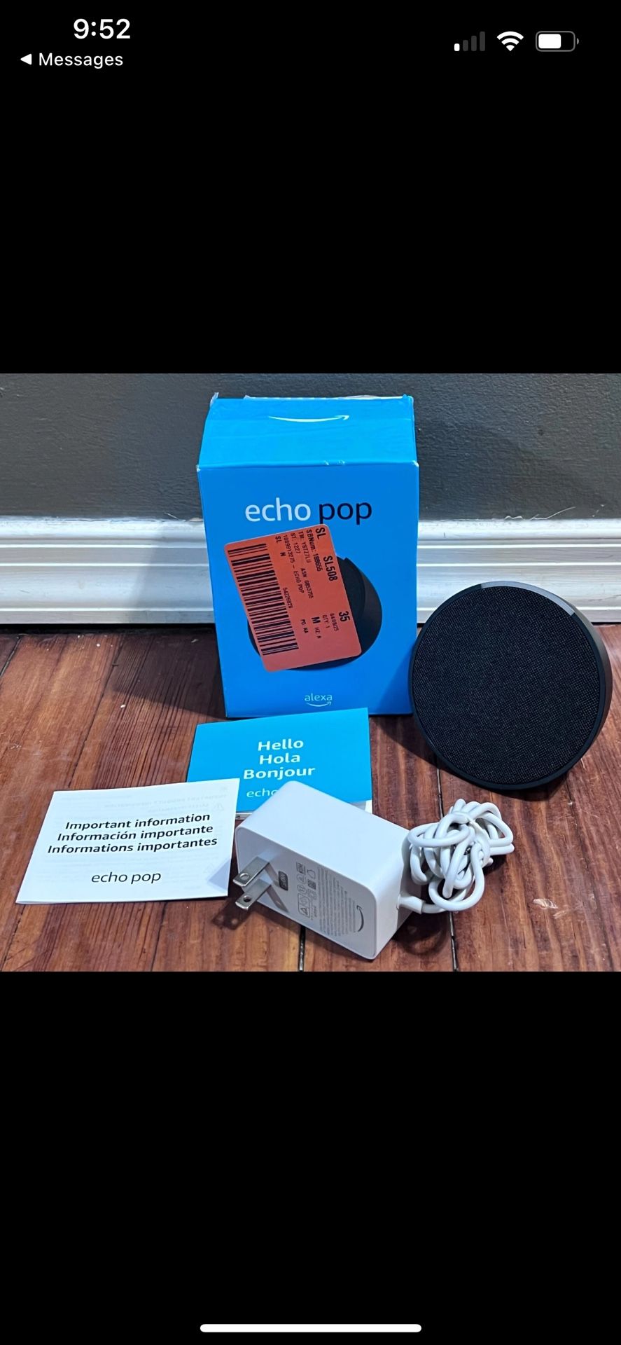 Amazon Echo Pop (1st Gen), Compact Smart Speaker with Alexa - Charcoal Gray