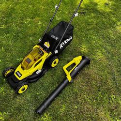 Ryobi 13in Lawn Mower 18V / Leaf Blower 
