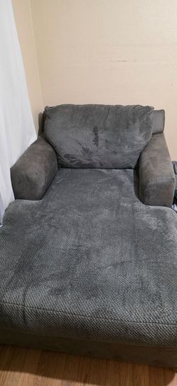 Gray Fabric Chaise Lounge Chair