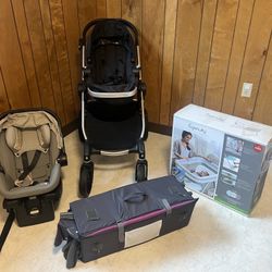 Stroller And Child seat Set, Rocking Bassinet And Bassinet
