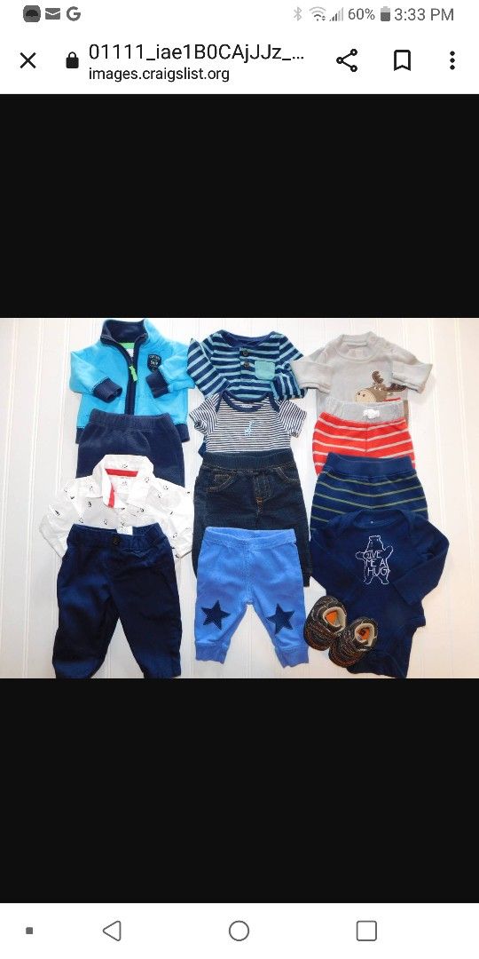 Baby Boy Clothes Lot NEWBORN Fall Winter Outfits