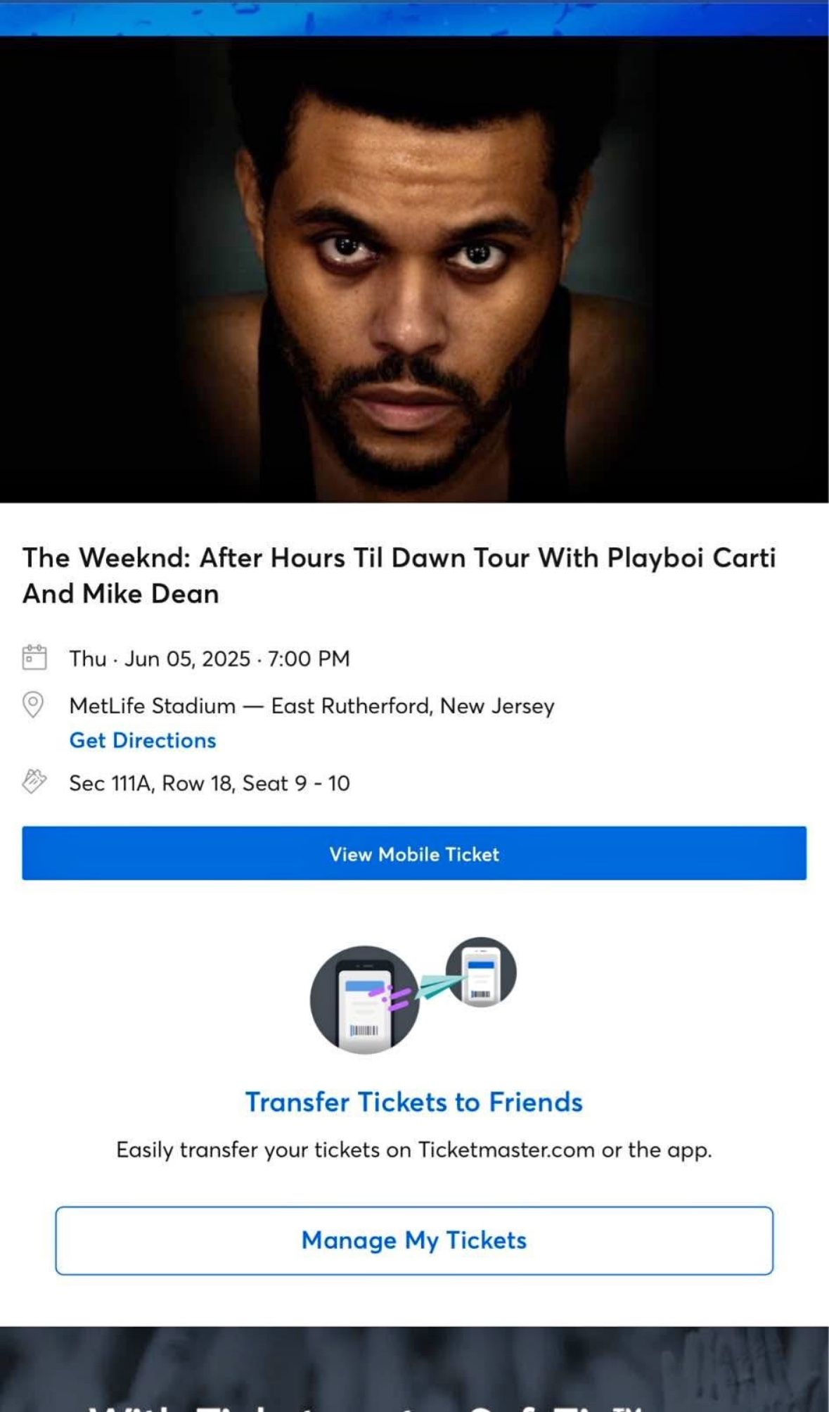 2X Tickets For The Weeknd Concert