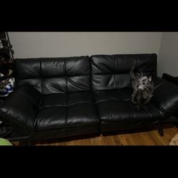 Faux Leather Couch