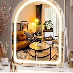 Vanity Mirror with Lights, 11"× 14" Arched LED Makeup Mirror 360°Rotation White