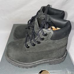 Timberland toddler Boots 6.5 Black Nubuck Waterproof NEW w/ Box