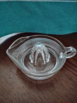 Vintage Pressed Clear Glass Lemon Squeezer 