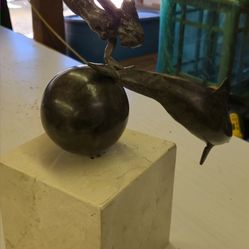 Bronze Mermaid And Dolphin Piece