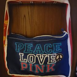 VS Vintage PINK Peace Love Duffle Bag