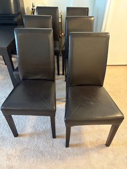 6 black dining chairs