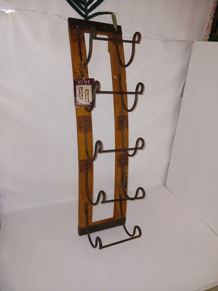 Wooden Wire Wine Wall Mount Rack