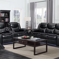 Brand New 2 Pc LED Power Living Room Set 