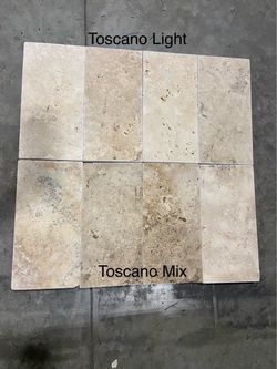 Toscano Travertine Tile Samples – Light and Mix