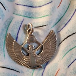 Vintage Egyptian Goddess Winged Pendant