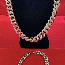 Vintage Avon Silver Chain And Bracelet 