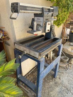 10” radial arm saw w/steel base frame