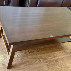 Wood Coffee Table – Sturdy & Stylish (Dark Brown)