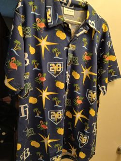 Tampa Bay Devil Rays Hawaiian Button-Up Shirt. Size XL. NEW!