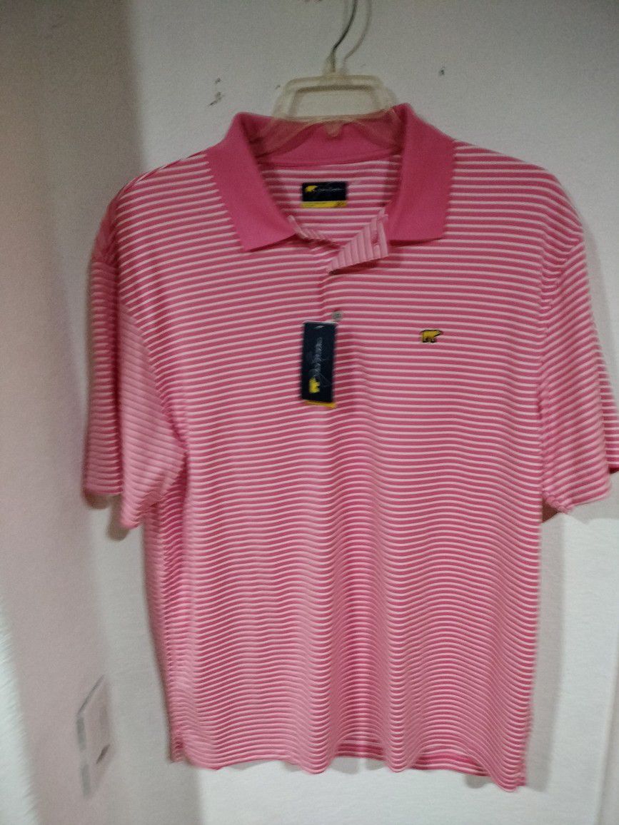 Jack Nicklaus Golden Bear Pink/Striped XL Golf Polo New W/ Tags