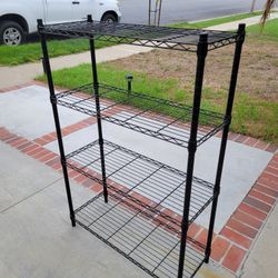 36" Wide Black Wire Metal 4 Shelf Shelving Shelves Adjustable Heavy Duty Bookcase Business Office Garage Backyard Storage Rack Unit