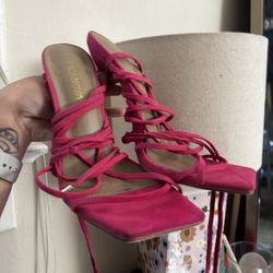 Pink Strappy Heels 6.5