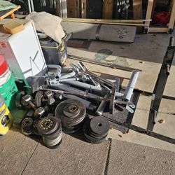 FREE SCRAP METAL - Weights , Bars And Work Out Bench 