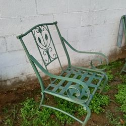 Green Metal Chairs ( Set Of Five )