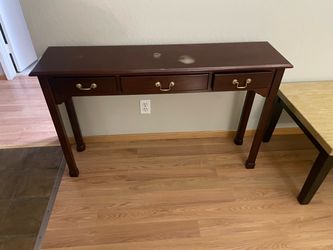 Cherry Wood Console Table with 3 Drawers
